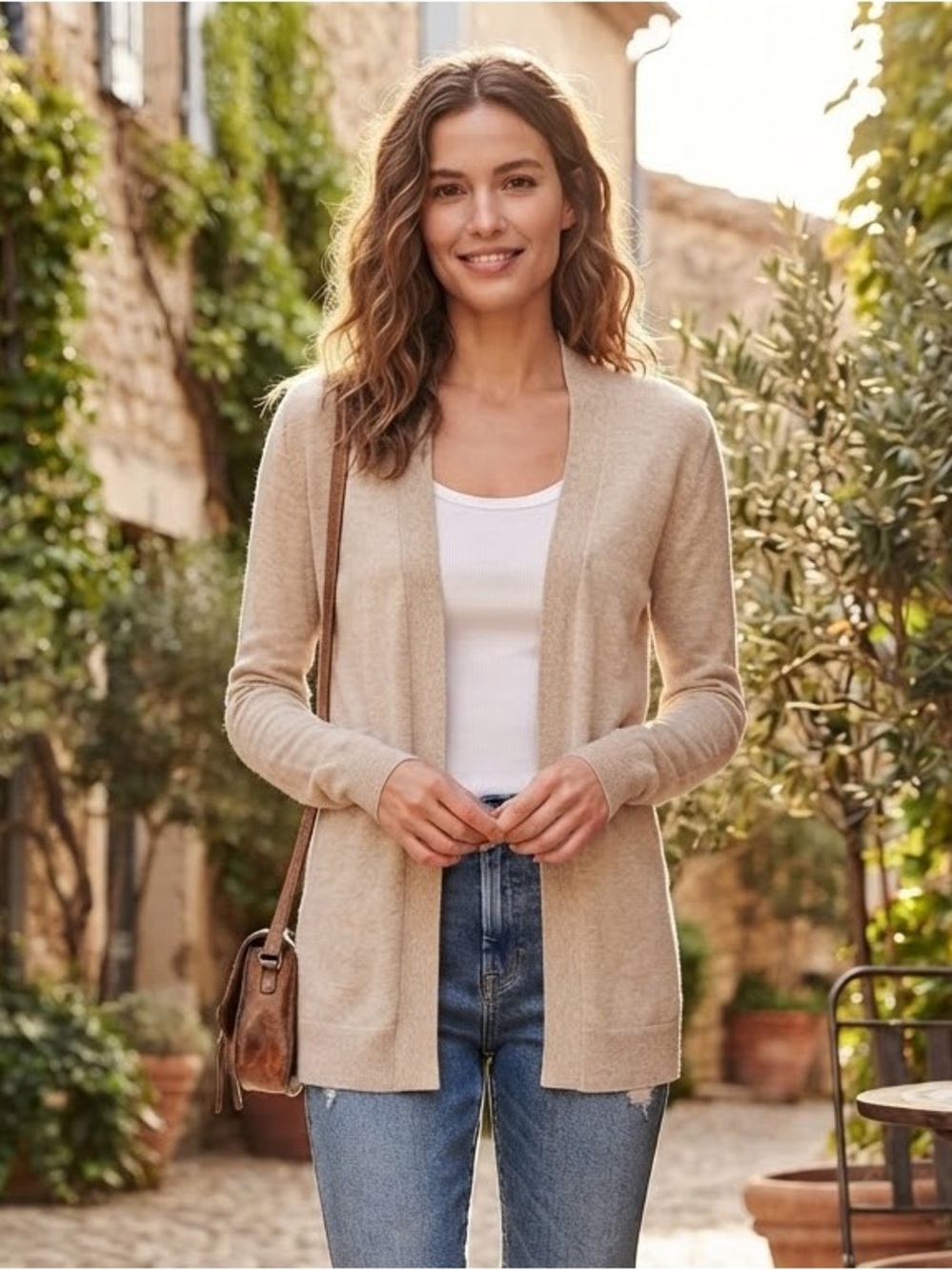 Old Navy Beige Open-Front Women’s Cardigan
